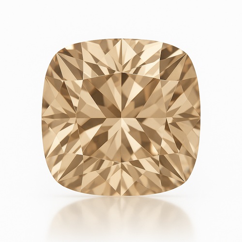 Antique Cushion Champagne Moissanite Loose Stone