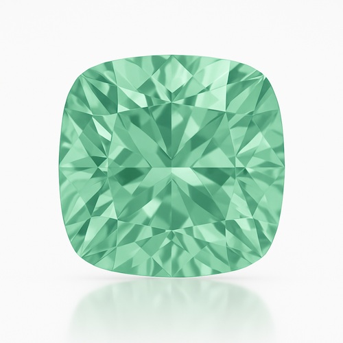 Antique Cushion Mint Green Moissanite Loose Stone