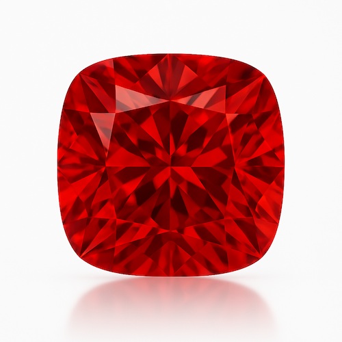 Antique Cushion Red Moissanite Loose Stone