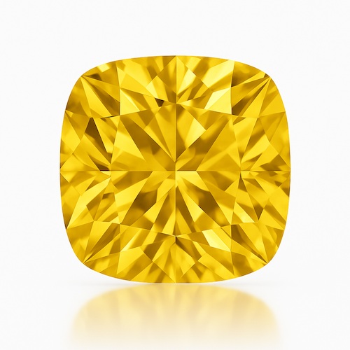 Antique Cushion Very Yellow Moissanite Loose Stone