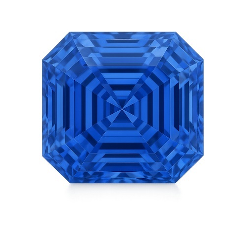 Asscher Cornflower Blue Sapphire Moissanite Loose Stone