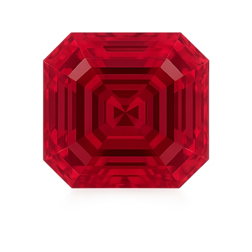 Asscher Ruby Moissanite Loose Stone