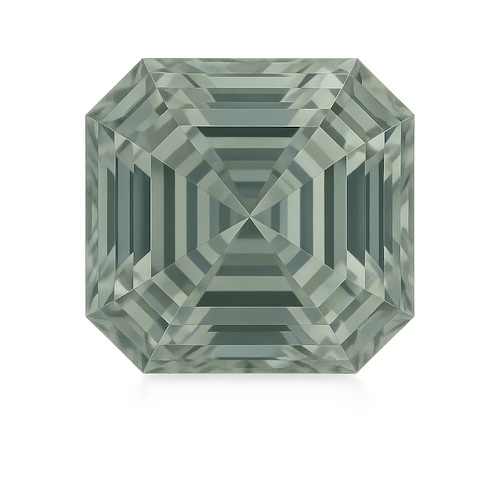 Asscher Sage Sapphire Moissanite Loose Stone
