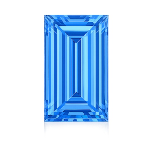 Baguette Cornflower Blue Sapphire Moissanite Loose Stone