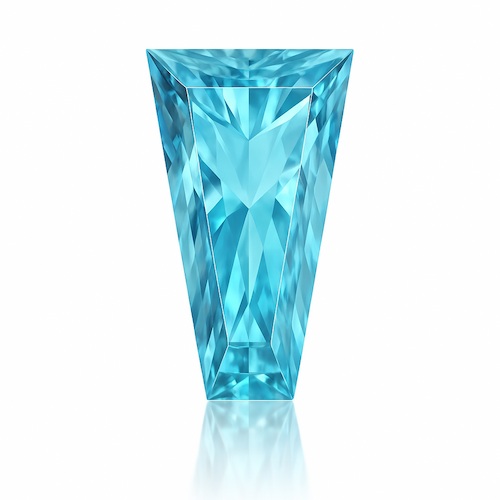 Baguette Tapered Aquamarine Moissanite Loose Stone