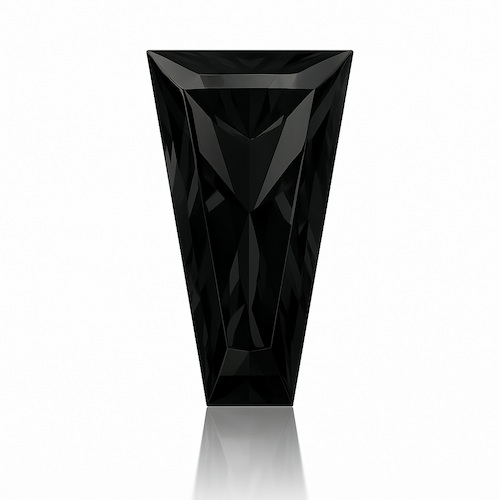 Baguette Tapered Black Moissanite Loose Stone