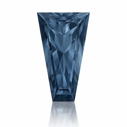 Baguette Tapered Blue Gray Moissanite Loose Stone