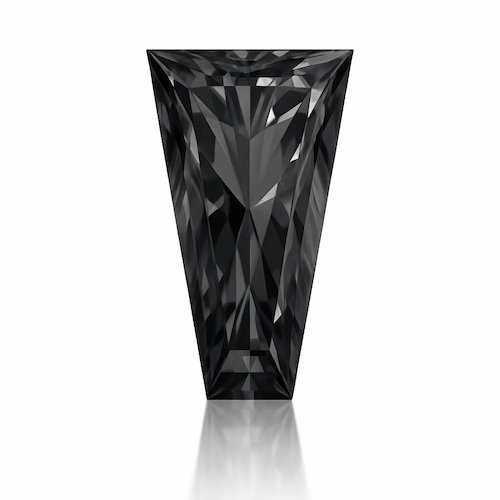 Baguette Tapered Dark Gray Moissanite Loose Stone