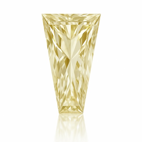 Baguette Tapered Faint Yellow Moissanite Loose Stone