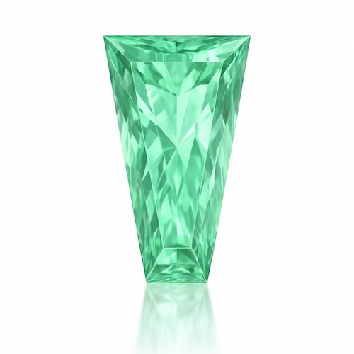 Baguette Tapered Mint Green Moissanite Loose Stone