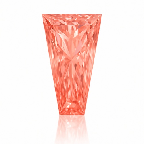 Baguette Tapered Peach Pink Sapphire Moissanite Loose Stone