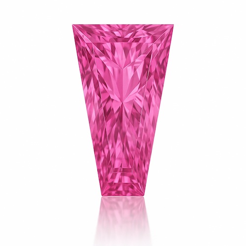 Baguette Tapered Pink Sapphire Moissanite Loose Stone