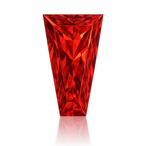 Baguette Tapered Red Moissanite Loose Stone