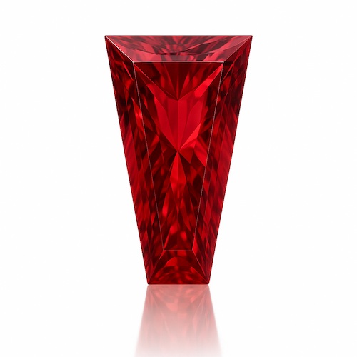 Baguette Tapered Ruby Moissanite Loose Stone