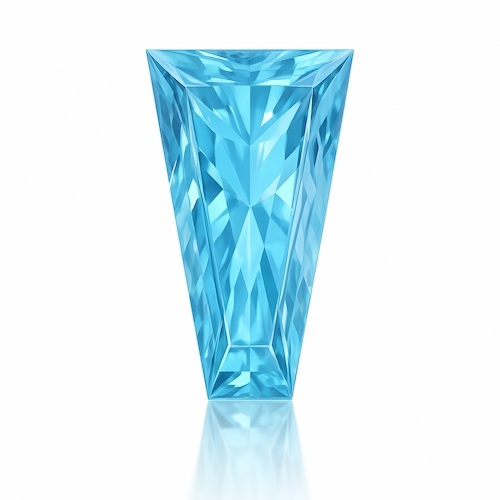 Baguette Tapered Sky Blue Moissanite Loose Stone