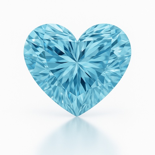 Heart Aquamarine Moissanite Loose Stone