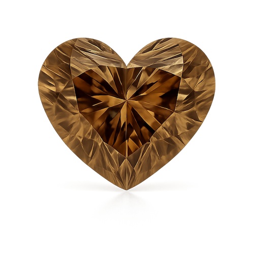 Heart Vivid Brown Moissanite Loose Stone