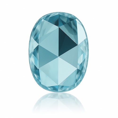 Oval Rose Aquamarine Moissanite Loose Stone