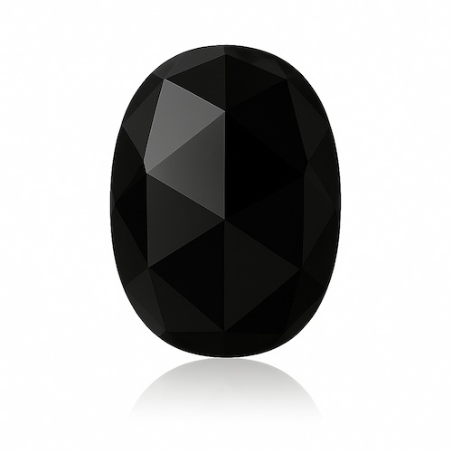 Oval Rose Black Moissanite Loose Stone