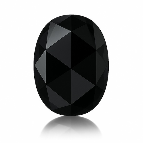 Oval Rose Black Sapphire Moissanite Loose Stone