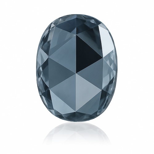 Oval Rose Blue Gray Moissanite Loose Stone