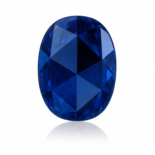Oval Rose Blue Sapphire Moissanite Loose Stone