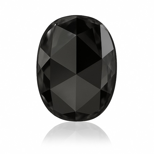 Oval Rose Dark Gray Moissanite Loose Stone