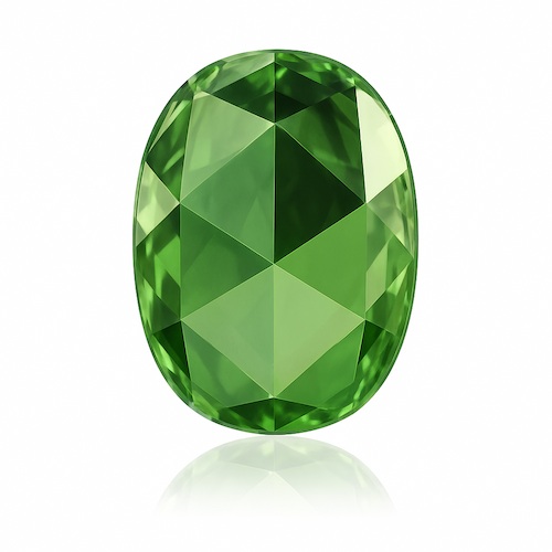 Oval Rose Green Moissanite Loose Stone