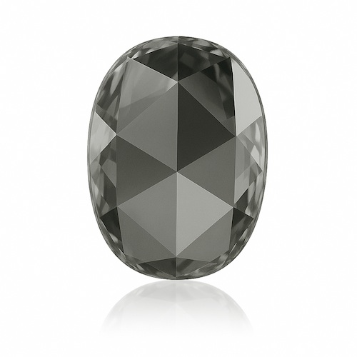 Oval Rose Light Gray Moissanite Loose Stone