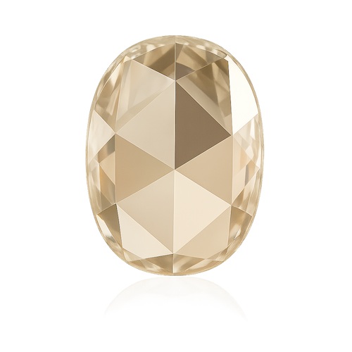 Oval Rose near Colorless Moissanite Loose Stone
