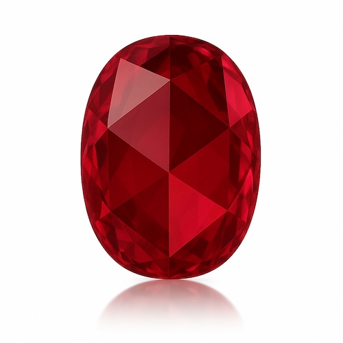Oval Rose Ruby Moissanite Loose Stone