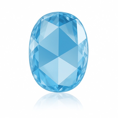 Oval Rose Sky Blue Moissanite Loose Stone