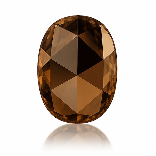 Oval Rose Vivid Brown Moissanite Loose Stone