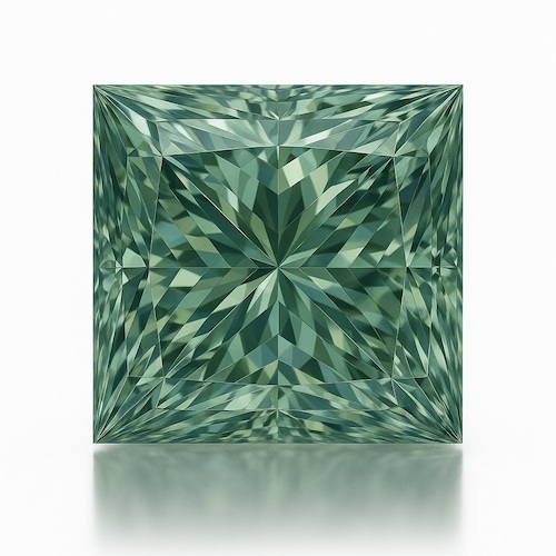 Princess Sage Sapphire Moissanite Loose Stone