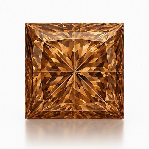 Princess Vivid Brown Moissanite Loose Stone