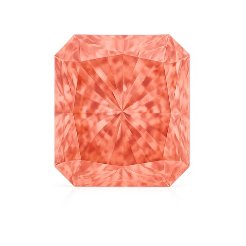 Radiant Peach Pink Sapphire Moissanite Loose Stone