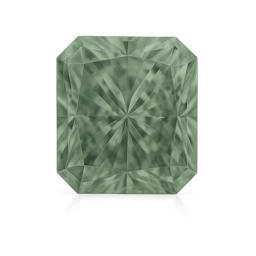 Radiant Sage Sapphire Moissanite Loose Stone