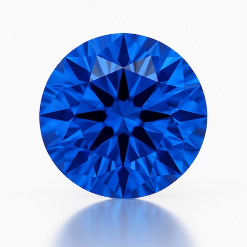 Round Brilliant Blue Sapphire Moissanite Loose Stone