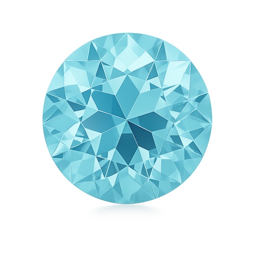 Round OE Cut Aquamarine Moissanite Loose Stone