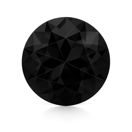 Round OE Cut Black Moissanite Loose Stone