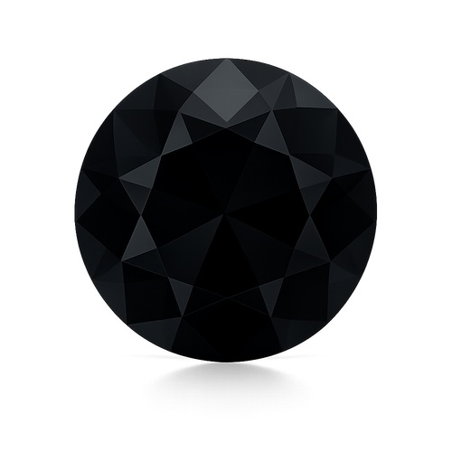 Round OE Cut Black Sapphire Moissanite Loose Stone