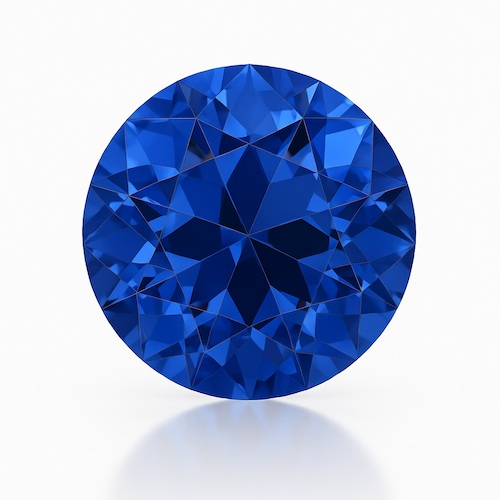 Round OE Cut Blue Sapphire Moissanite Loose Stone