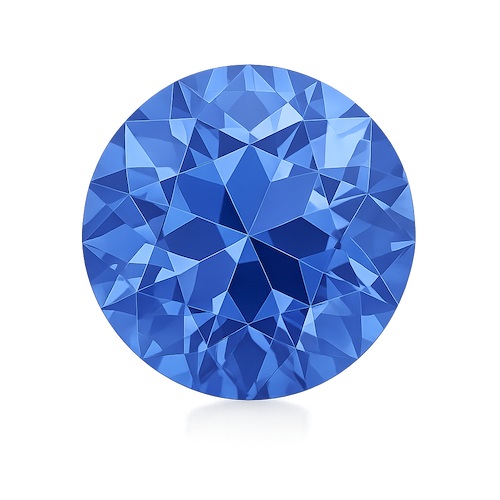 Round OE Cut Cornflower Blue Sapphire Moissanite Loose Stone
