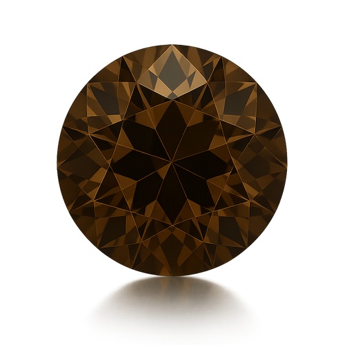 Round OE Cut Dark Brown Moissanite Loose Stone