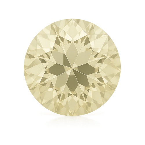 Round OE Cut Faint Yellow Moissanite Loose Stone