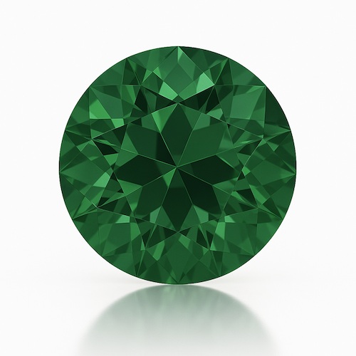 Round OE Cut Green Moissanite Loose Stone