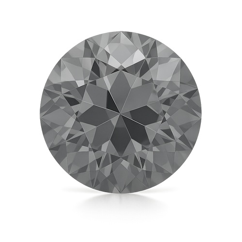 Round OE Cut Light Gray Moissanite Loose Stone