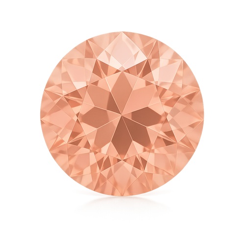 Round OE Cut Peach Pink Sapphire Moissanite Loose Stone