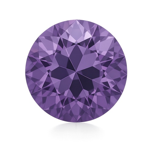 Round OE Cut Purple Moissanite Loose Stone