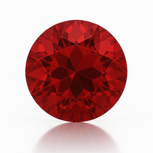 Round OE Cut Red Moissanite Loose Stone